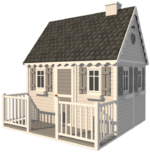 Księżniczka - drewniany domek szary i ciemnoszary