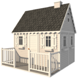 Księżniczka - drewniany domek szary i biały