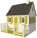 Księżniczka - drewniany domek limonka